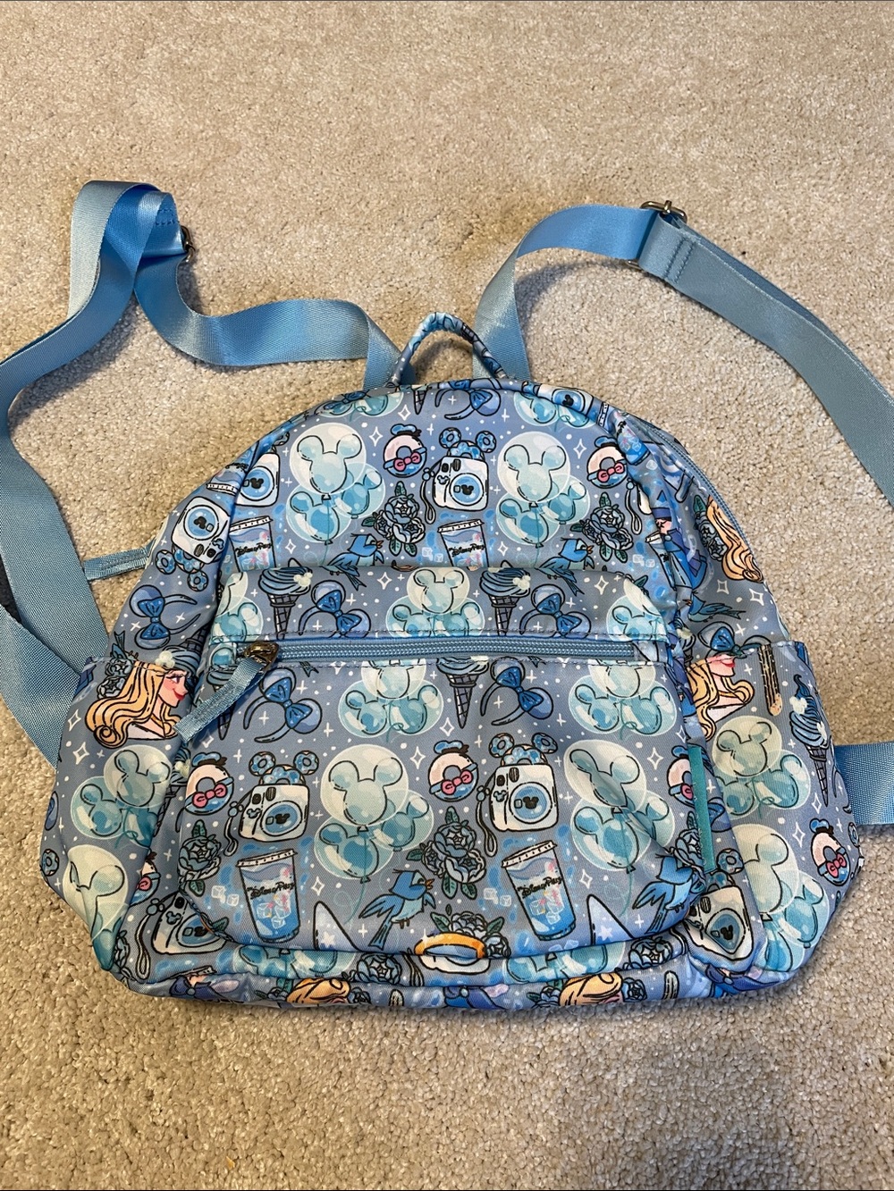 Disney Get it Creations Mini Backpack Park Blues Mickey Balloon Aurora